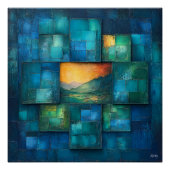 Geometrische mehrschichtige Kunst - dynamische Lan Poster (Vorderseite)