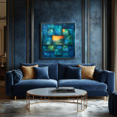 Geometrische mehrschichtige Kunst - dynamische Lan Poster