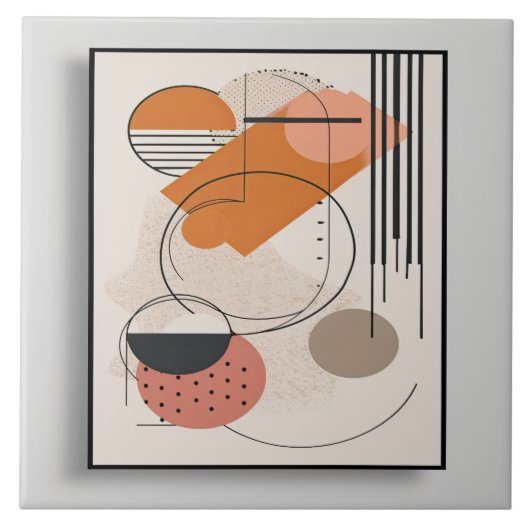 Geometrische Meisterschaft des mittleren Jahrhunde Fliese (Vorderseite)