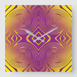 geometrische metallische Strudelbeschaffenheit Quadratische Wanduhr