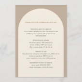 Geometrische Minimal-Sand-Arch-Hochzeitstile Programm (Rückseite)