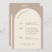 Geometrische Minimal-Sand-Arch-Hochzeitstile Programm (Vorne/Hinten)