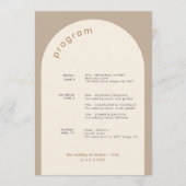 Geometrische Minimal-Sand-Arch-Hochzeitstile Programm (Vorderseite)