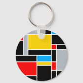 Geometrische minimale mondrische Farbkomposition Schlüsselanhänger (Vorderseite)
