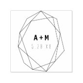 Geometrische Minimalistische Monogramm-Gummi-Hochz Permastempel (Design)