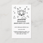 Geometrische Minimalistische Origami-Katze Visitenkarte (Rückseite)