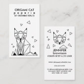 Geometrische Minimalistische Origami-Katze Visitenkarte (Vorne/Hinten)