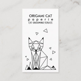 Geometrische Minimalistische Origami-Katze Visitenkarte