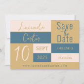 Geometrische minimalistische Save the Date-Karte Einladung (Vorderseite)