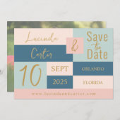 Geometrische minimalistische Save the Date-Karte Einladung (Vorne/Hinten)