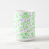 Geometrische Minze Grüne Creme Graue Polka Dots Kaffeetasse (Mittel)
