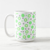 Geometrische Minze Grüne Creme Graue Polka Dots Kaffeetasse (Links)