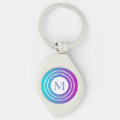 Geometrische Mit Monogramm mehrfarbige Gradient Schlüsselanhänger (Vorderseite)