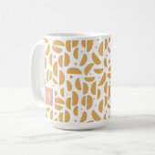 Geometrische Mit Monogramm moderne Dijon-Gelbe Kaffeetasse (Vorderseite Links)