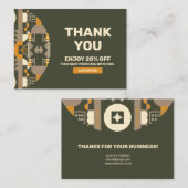 Geometrische Mitteilungskarten des Retro Earth Ton (Vorne/Hinten)