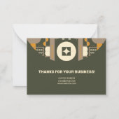 Geometrische Mitteilungskarten des Retro Earth Ton (Rückseite)