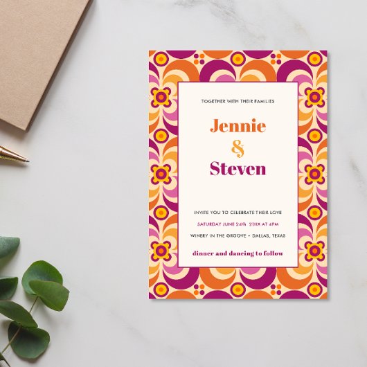 Geometrische Mittelalterliche Hochzeit Moderne Lil Einladung