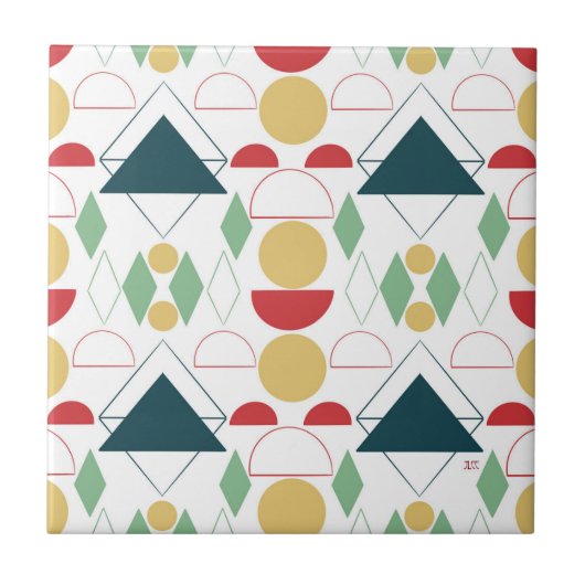 Geometrische Mod aus der Mitte des Jahrhunderts -  Fliese (Vorderseite)