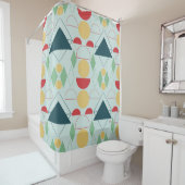 Geometrische Mod der Mint Mitte des Jahrhunderts Duschvorhang (Beispiel)