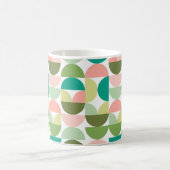Geometrische Mod-Grün- und Peach-Tasse Kaffeetasse (Mittel)