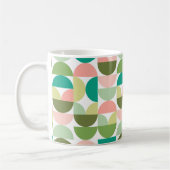 Geometrische Mod-Grün- und Peach-Tasse Kaffeetasse (Links)