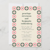 Geometrische Mod mit rosa und grüner Mitte Einladung (Vorderseite)