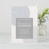 Geometrische moderne Einladung zum Geburtstag (Stehend Vorderseite)