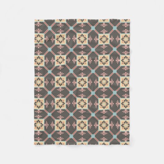 Geometrische moderne Erdtöne Fleecedecke (Vorderseite)