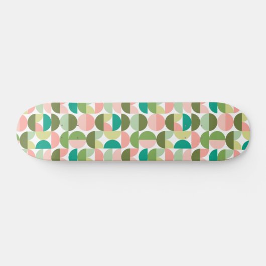 Geometrische, moderne Grün- und Peach-Methode Skateboard (Horizontal)