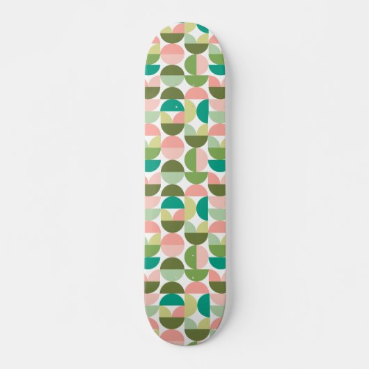 Geometrische, moderne Grün- und Peach-Methode Skateboard (Vorne)