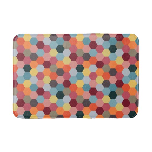 Geometrische, moderne Hexagon-Muster Bath Mat Badematte (Vorderseite)