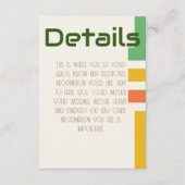 Geometrische moderne Hochzeitdetails Begleitkarte (Vorderseite)