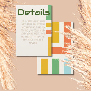 Geometrische moderne Hochzeitdetails Begleitkarte