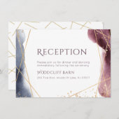 Geometrische moderne Hochzeitsempfehlung für Dusk Einladung (Vorne/Hinten)