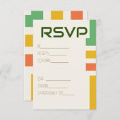 Geometrische moderne Hochzeitsszenarien - RSVP & F Begleitkarte (Vorne/Hinten)