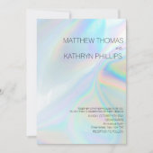Geometrische, moderne, holografische Hochzeiteinla Einladung (Vorderseite)