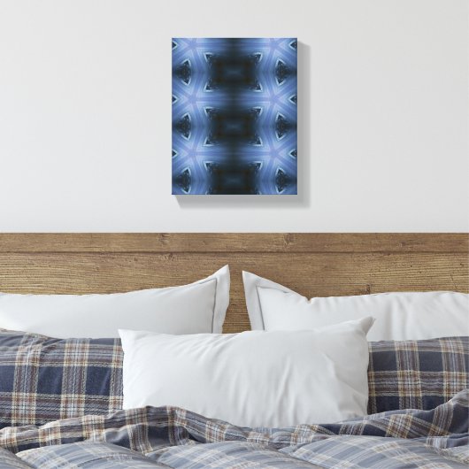 Geometrische moderne Kunst, blaue Landschaft Kunst Leinwanddruck (Insitu (Schlafzimmer))