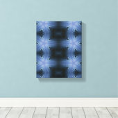 Geometrische moderne Kunst, blaue Landschaft Kunst Leinwanddruck (Insitu (Holzboden))