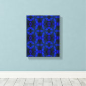 Geometrische moderne Kunst, Geschenk Blaue Schwarz Leinwanddruck (Insitu (Holzboden))