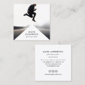 Geometrische | moderne minimale Dreieck-Fotografie Quadratische Visitenkarte (Vorne/Hinten)