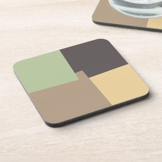 Geometrische moderne Retro-Farben #10 Getränkeuntersetzer (Linke Seite)