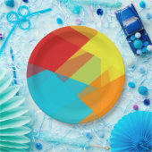 Geometrische moderne Retro-Farben #14 Pappteller (Party)