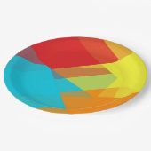 Geometrische moderne Retro-Farben #14 Pappteller (Schrägansicht)