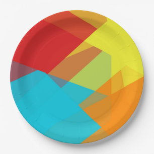 Geometrische moderne Retro-Farben #14 Pappteller