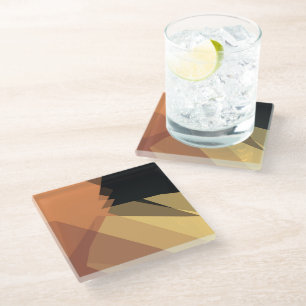 Geometrische moderne Retro-Farben #16 Glasuntersetzer