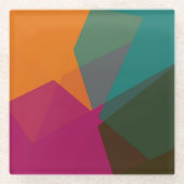Geometrische moderne Retro-Farben #18 Glasuntersetzer (Vorderseite)
