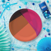 Geometrische moderne Retro-Farben #19 Pappteller (Party)