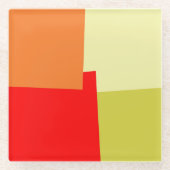 Geometrische moderne Retro-Farben #3 Glasuntersetzer (Vorderseite)