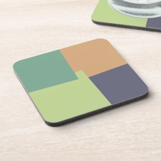 Geometrische moderne Retro-Farben #4 Getränkeuntersetzer (Linke Seite)