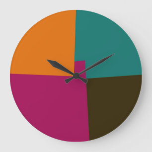 Geometrische moderne Retro-Farben #8 Große Wanduhr